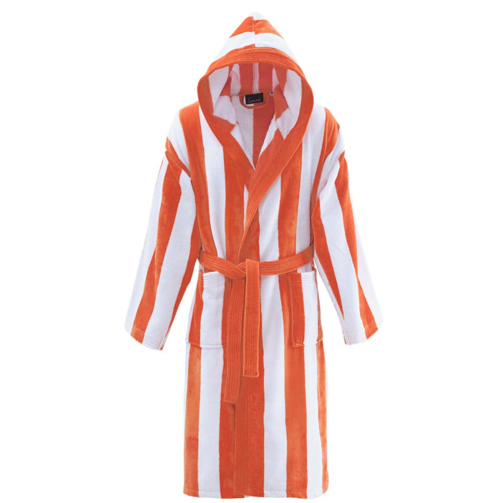 Peignoir adulte mixte rayé velours corail M