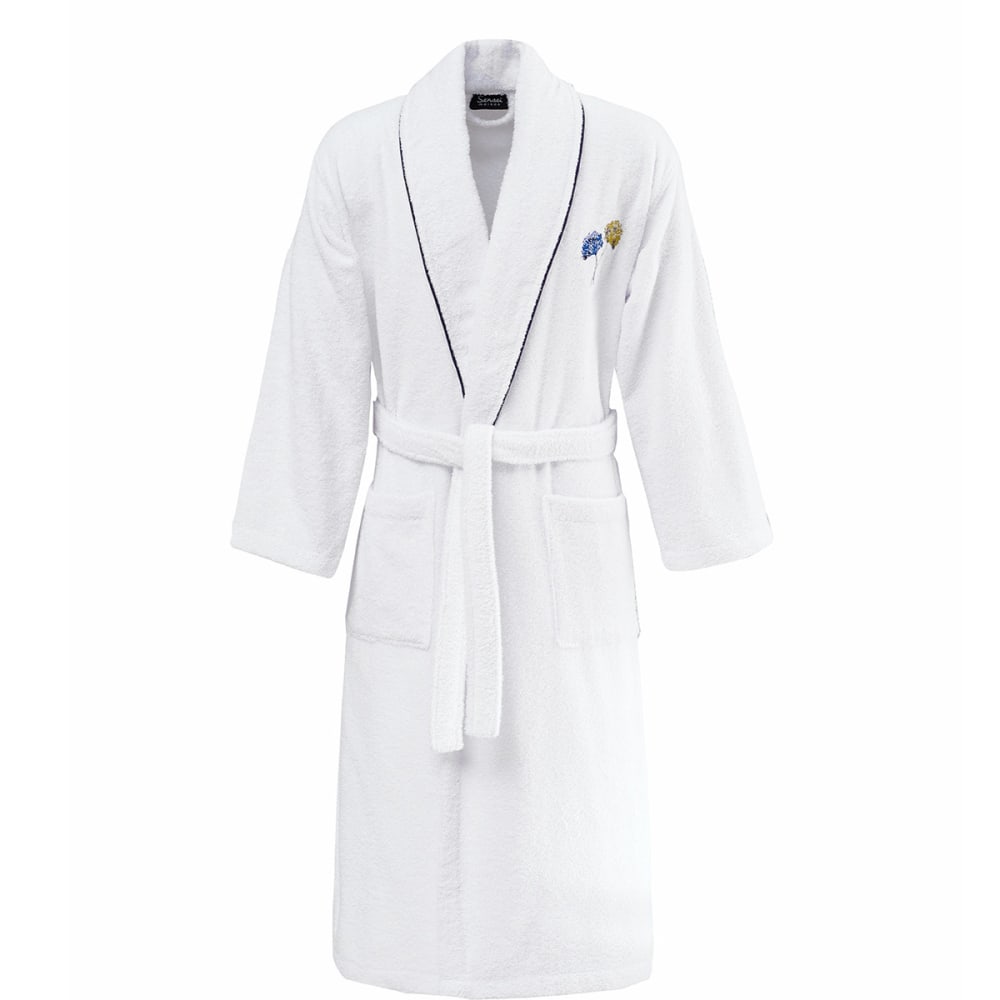 Ppeignoir brodé col châle 420 g/m² blanc xl