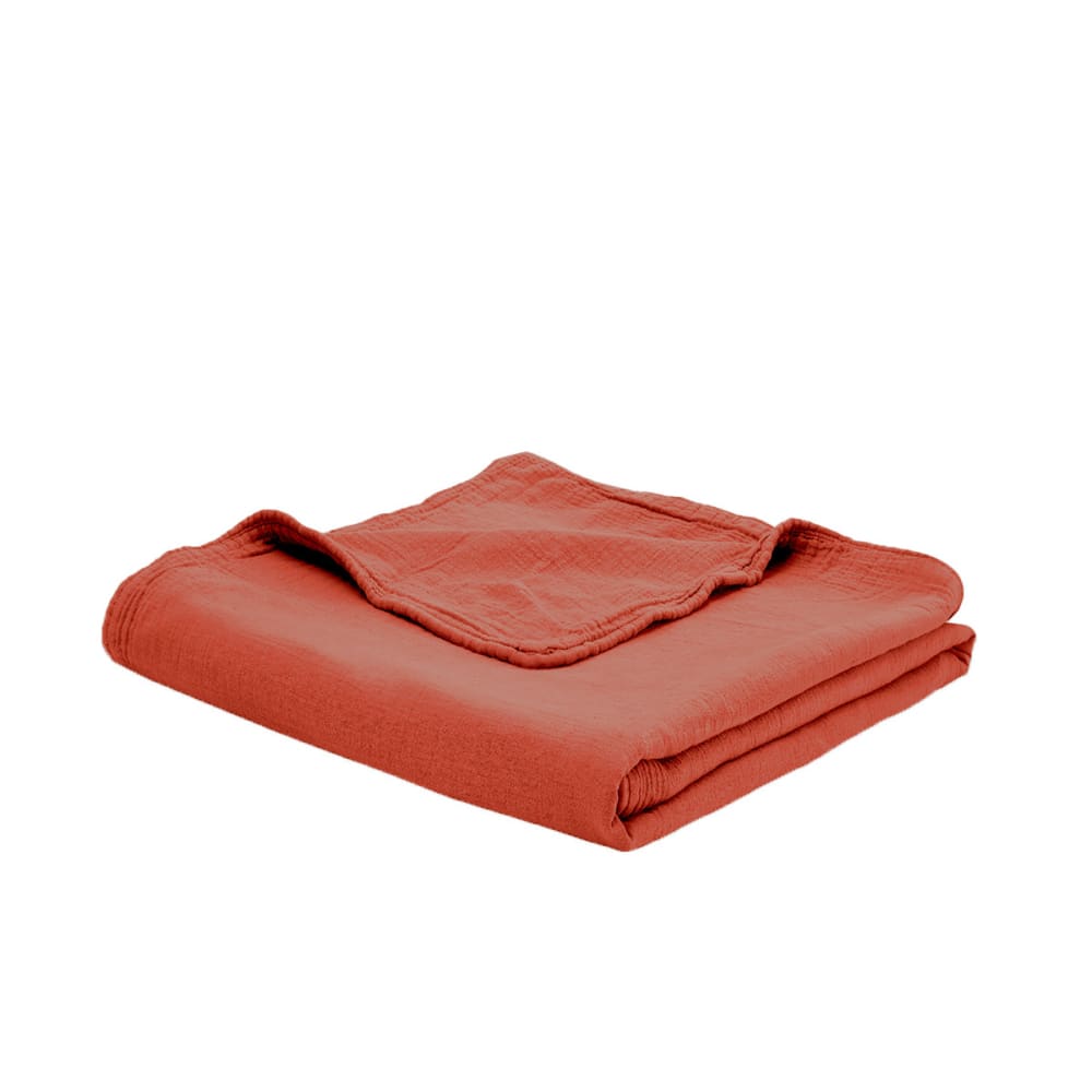 Plaid gaze de coton terracota 130x170 cm - Maisons du Monde
