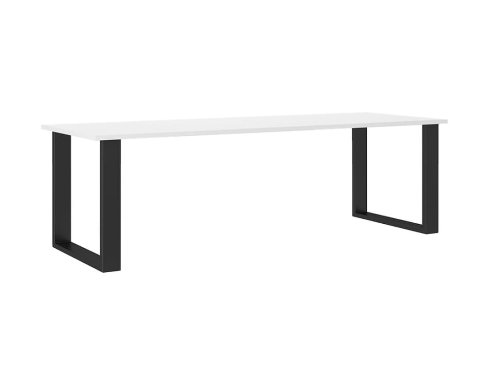 Table à manger industriel 185 cm blanc / noir