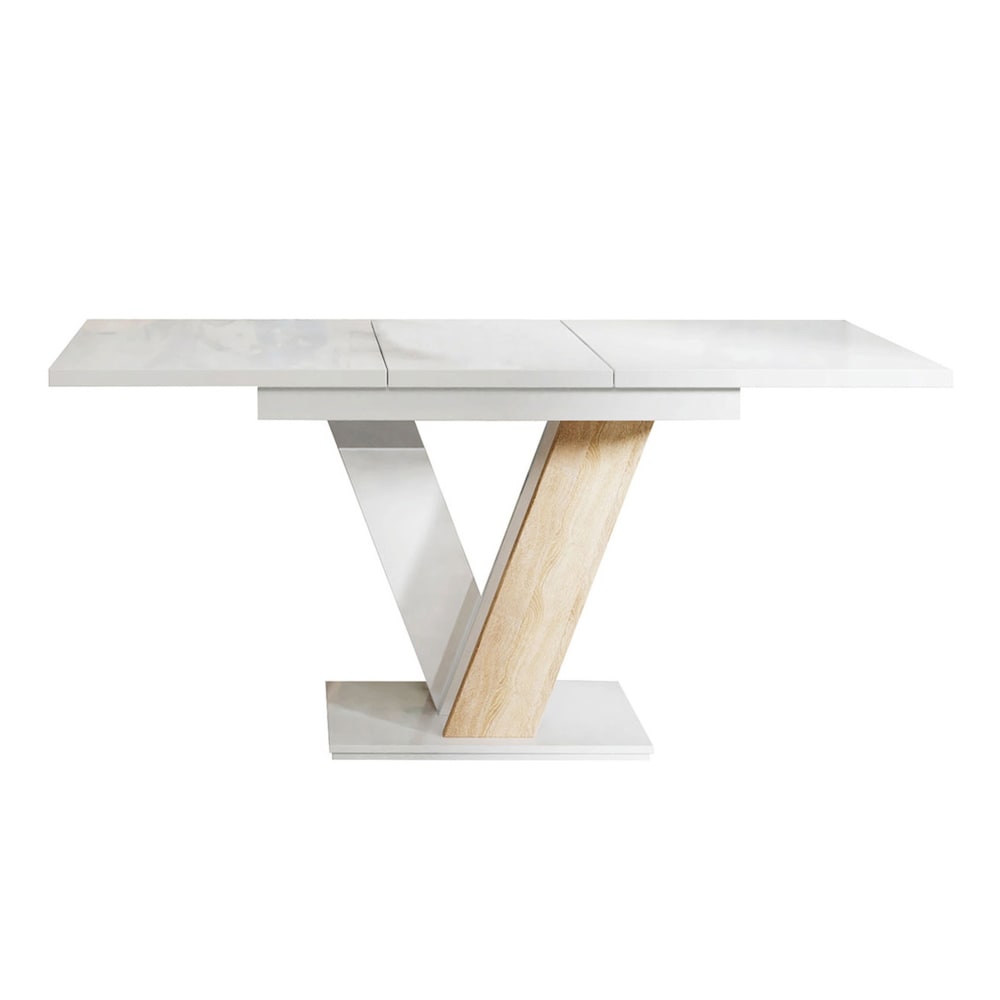 Table à manger contemporain 120 cm blanc / gris