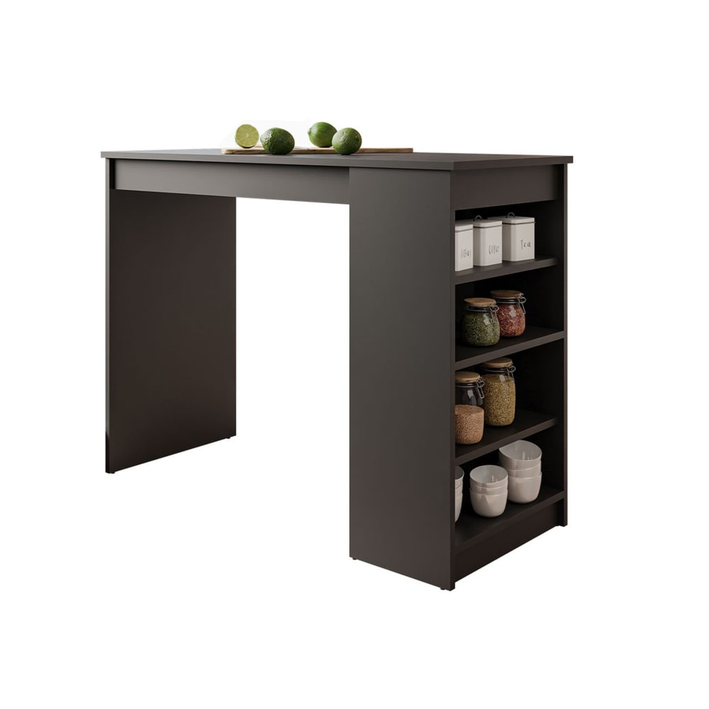 Table à manger contemporain 115 cm noir