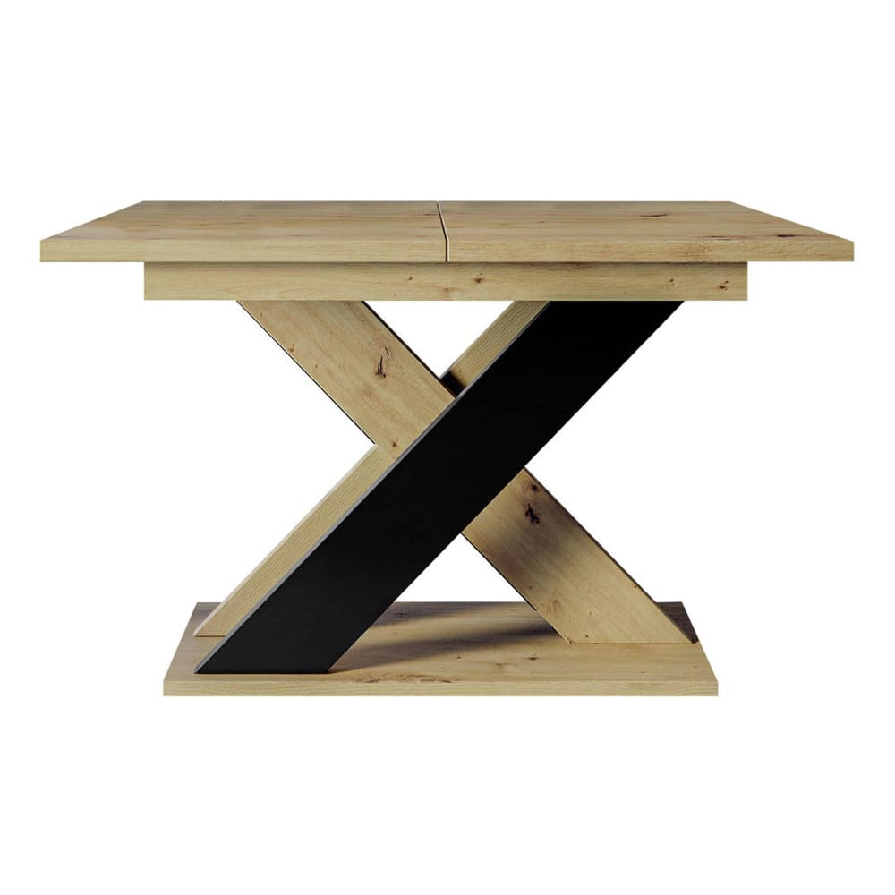 Table à manger contemporain 120 cm bois / noir