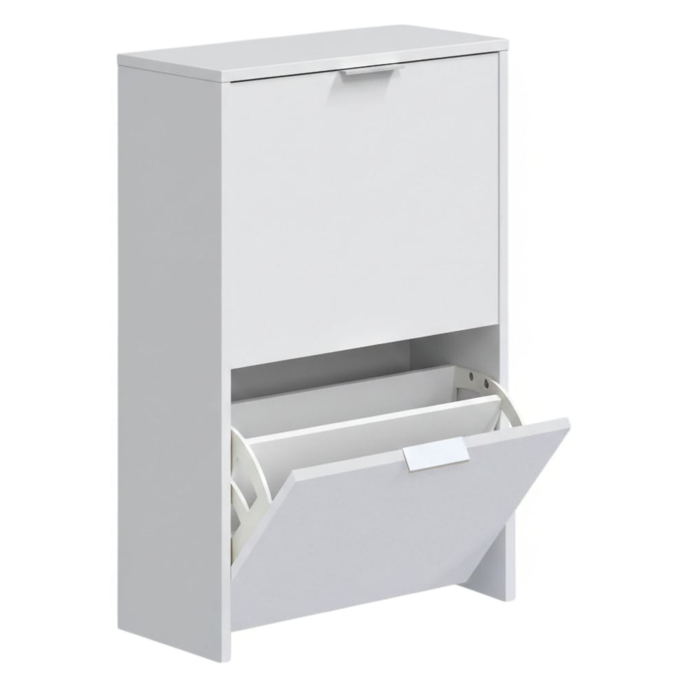 Dmora Schuhschrank weiß Holzoptik 90x60h80 cm style modern - Holz