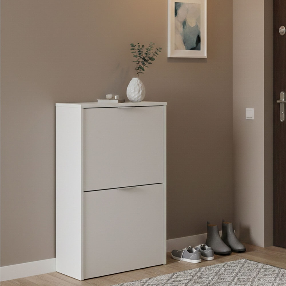 Schuhschrank weiß Holzoptik 90x60h80 cm - Maisons Du Monde