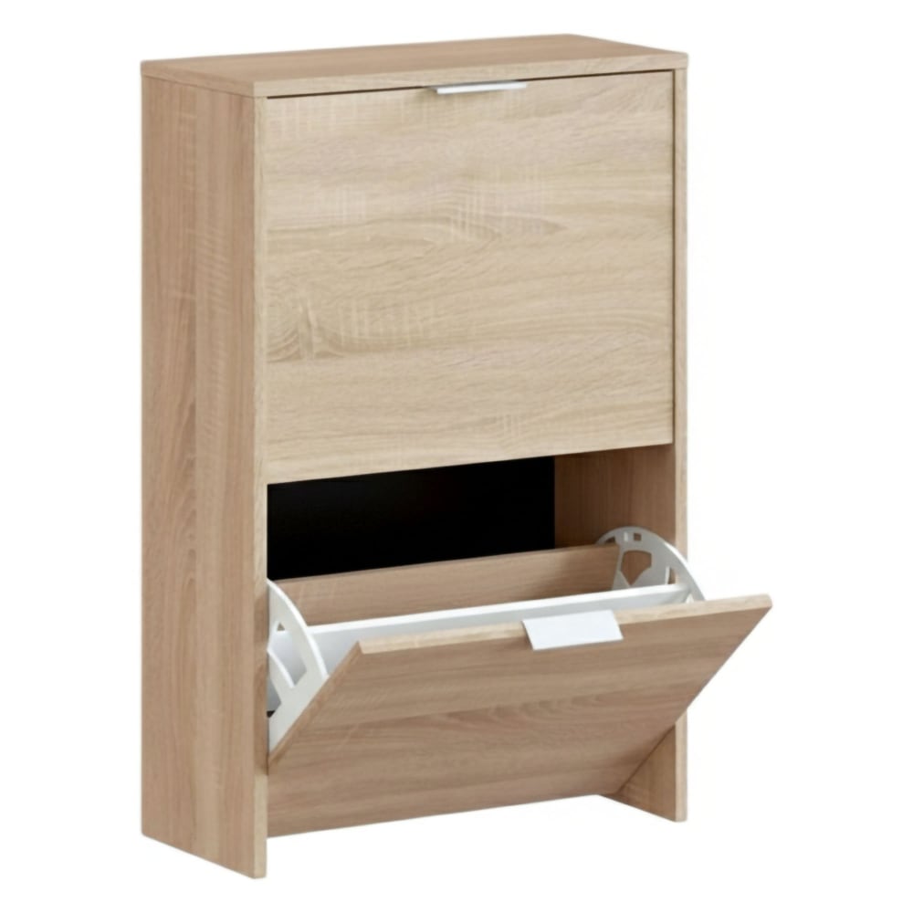 Dmora Schuhschrank Eiche Holzoptik 200x43h86 cm style modern Braun Holz