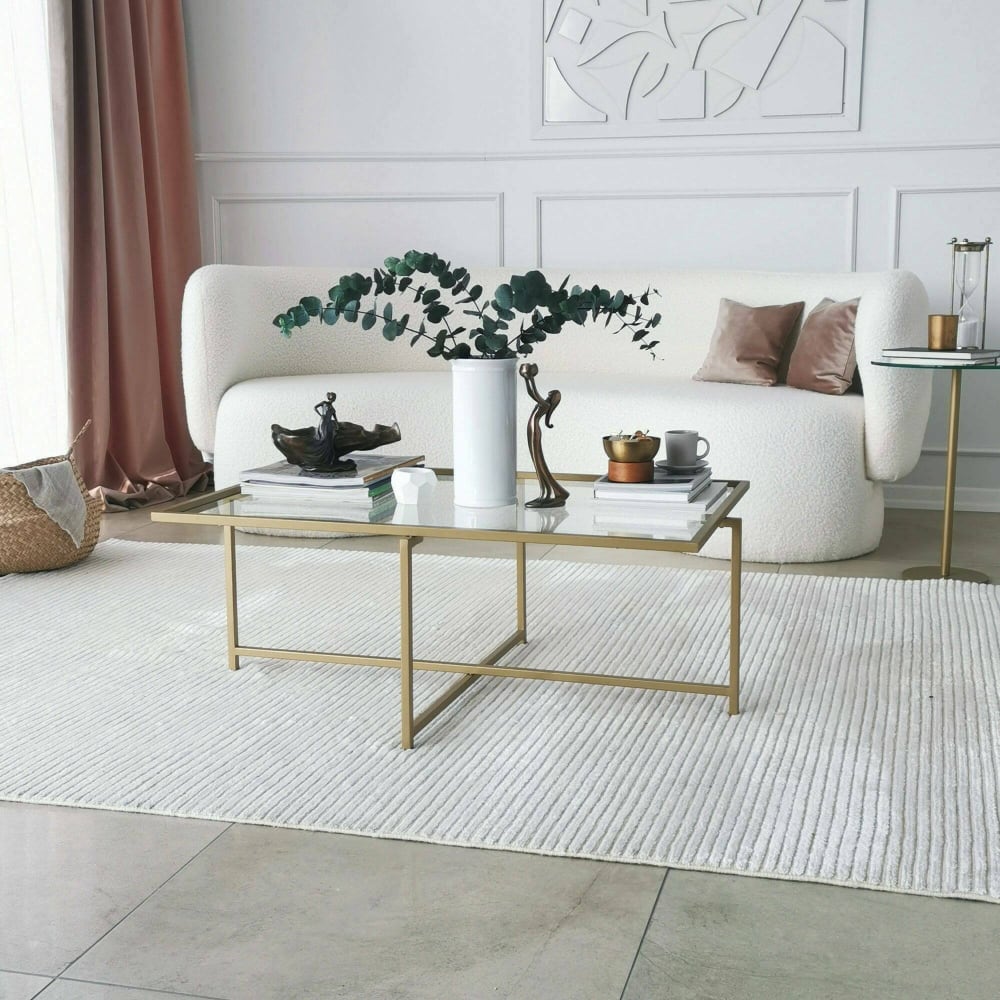 Table basse en métal or 94x64x35h cm - Maisons du Monde