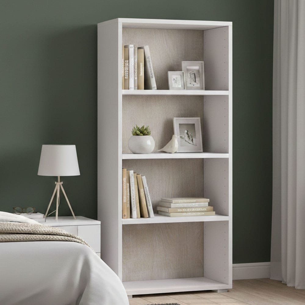 Bibliothèque effet bois blanc, beige 60x30h130 cm - Maisons du Monde