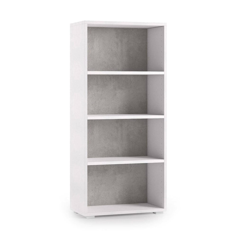 Dmora Bücherregal Holzoptik weiß, Beton 30x40h57 cm style modern - Holz