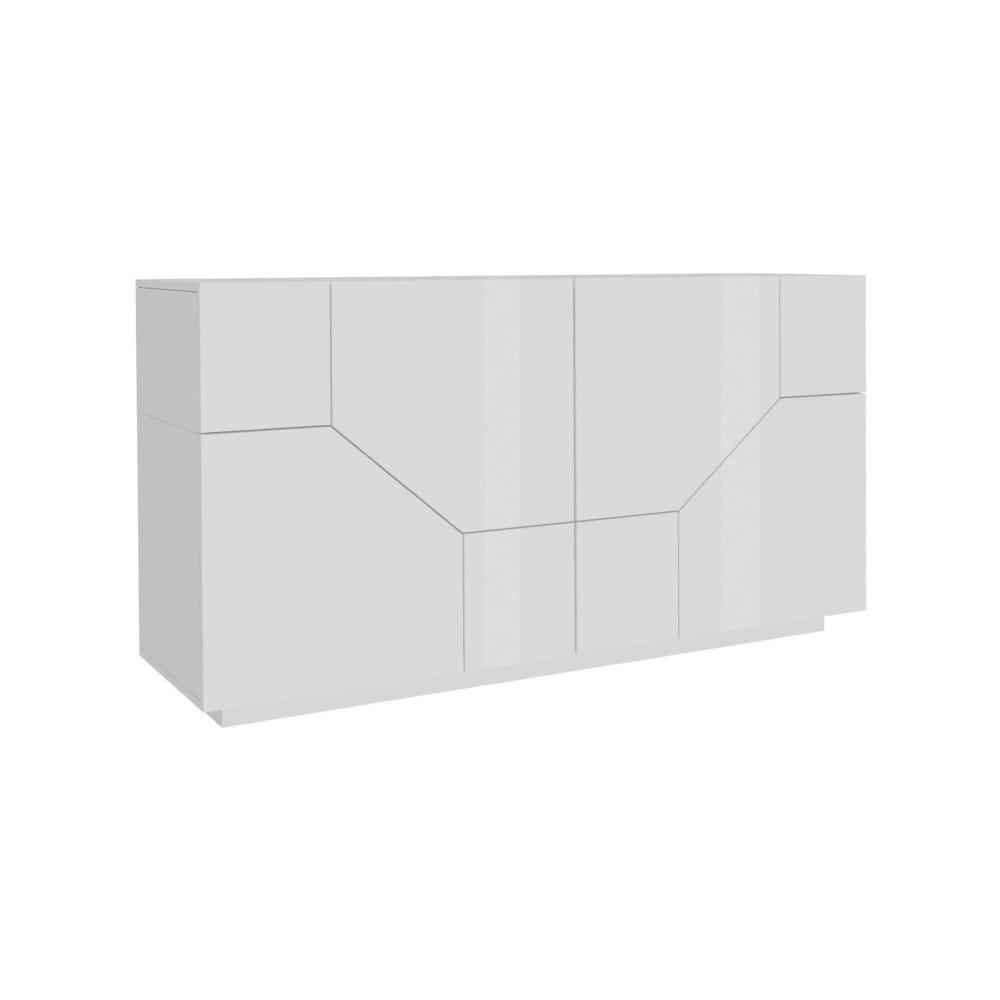 Dmora Highboard Holzeffekt glänzend weiß 170x40h35 cm style modern - Holz