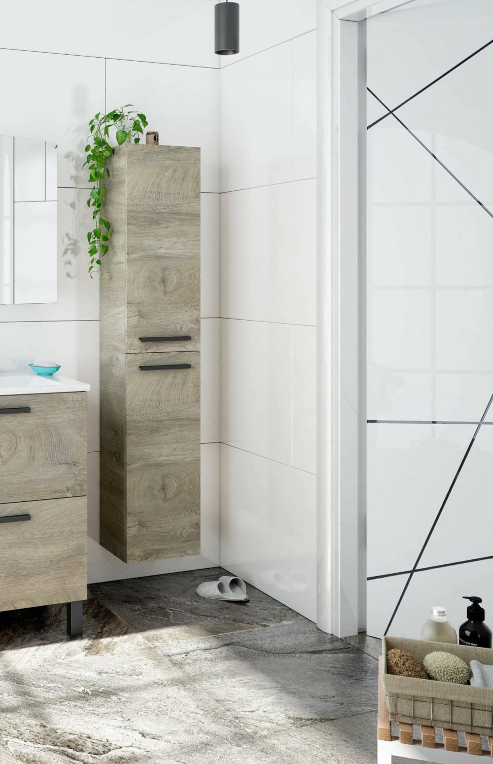 Säulenschrank Holzeffekt Eiche 80x80h40 cm - Maisons Du Monde