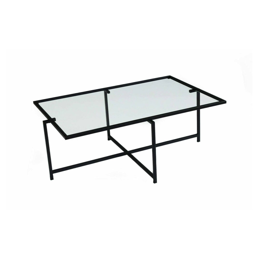 Table basse en verre noir 94x64h35 cm