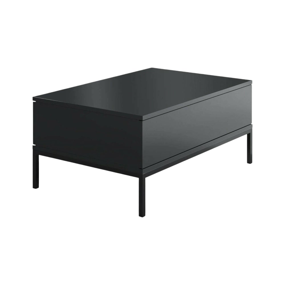 Table basse effet bois anthracite, noir 90x60h40 cm