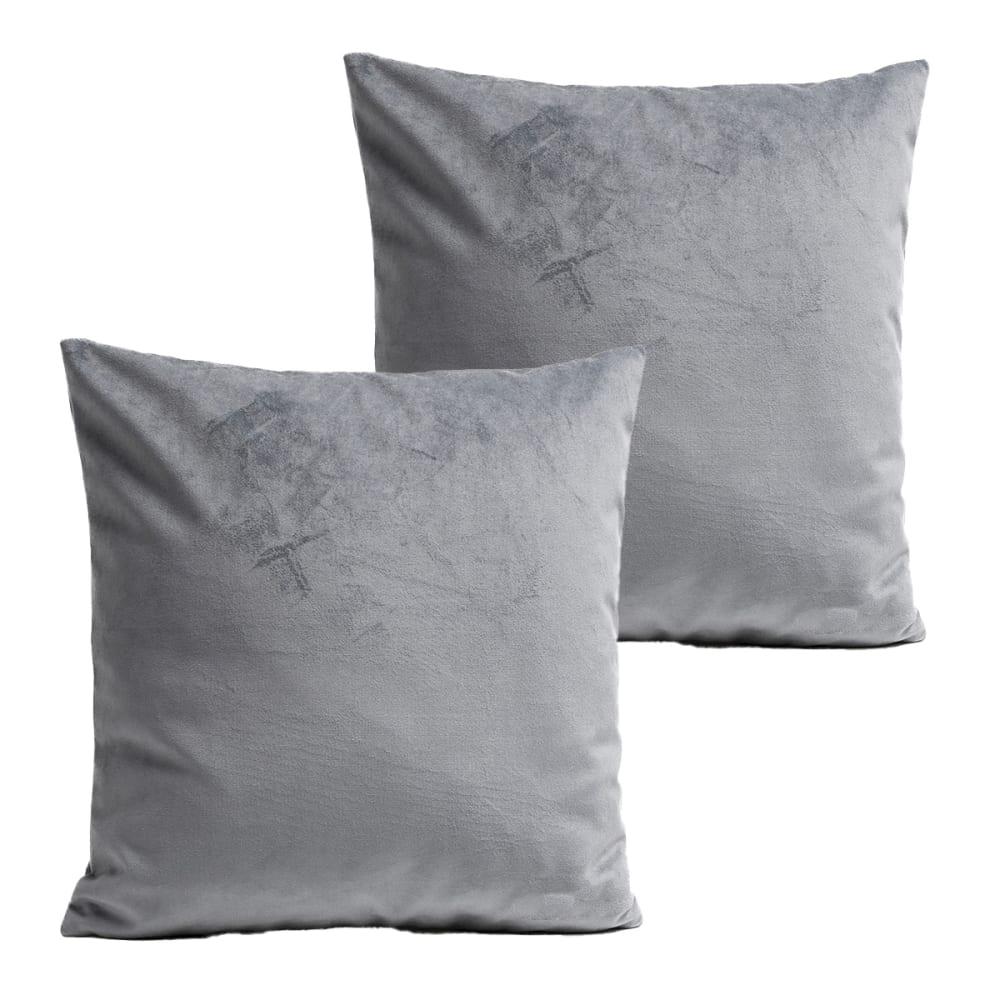 Coussins uni lot de 2 velours gris 60x60cm