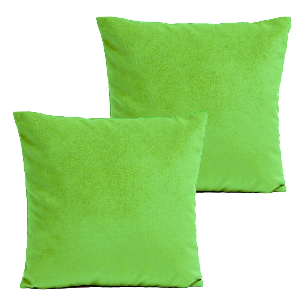 Coussins uni  lot de 2 velours vert 60x60cm