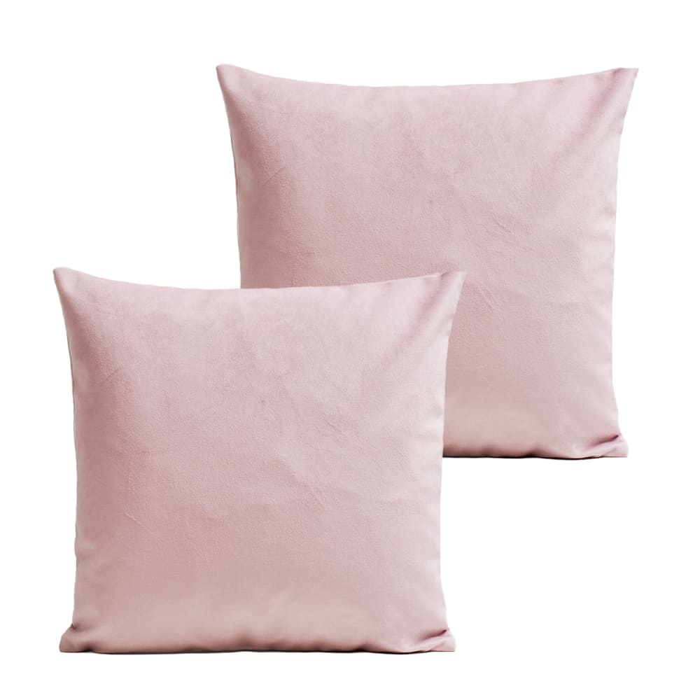 Coussins uni  lot de 2 velours rose 40x40cm