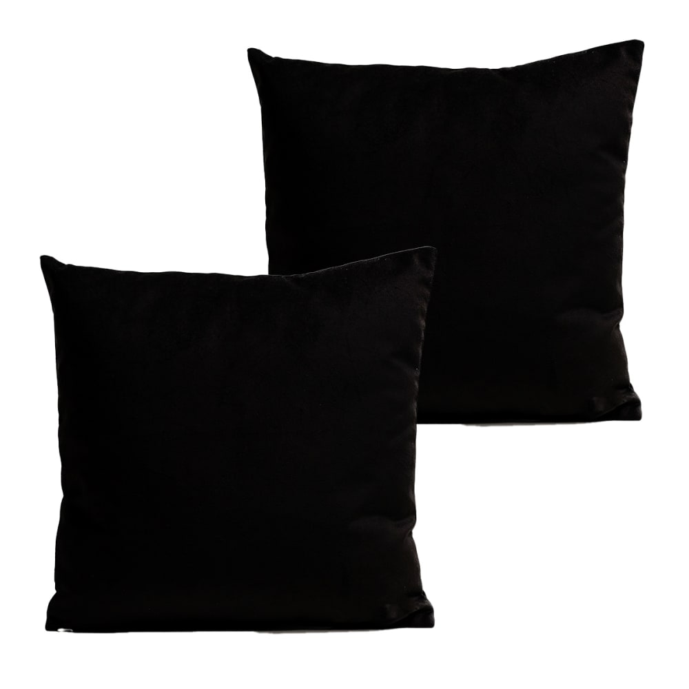 Coussins uni  lot de 2 velours noir  60x60cm