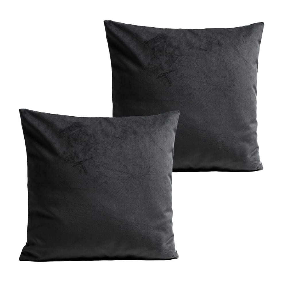 Coussins uni  lot de 2 velours gris 40x40cm