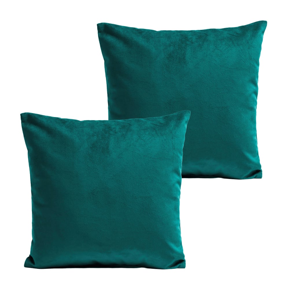 Coussins uni  lot de 2 velours vert 60x60cm