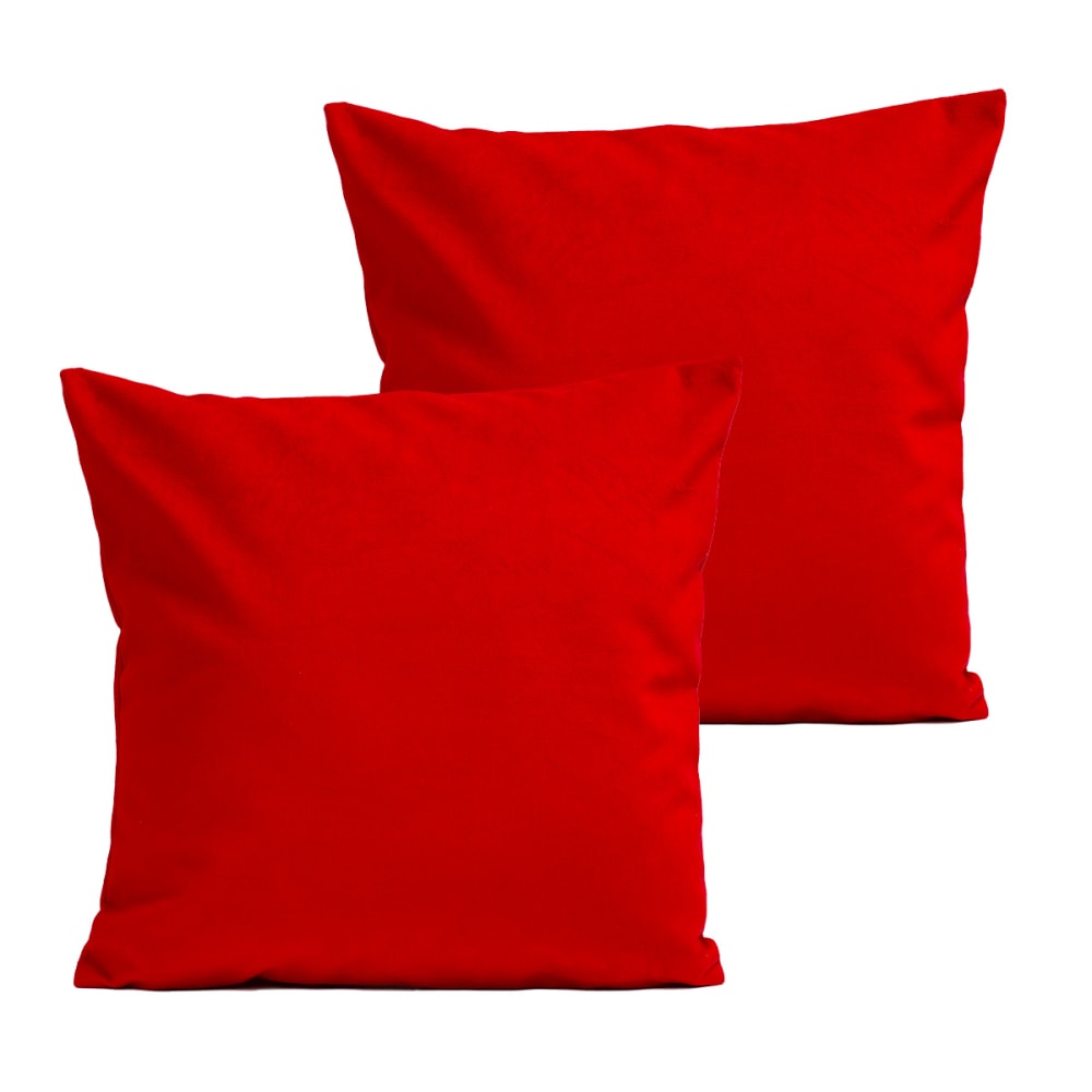 Coussins uni  lot de 2 velours rouge 60x60cm