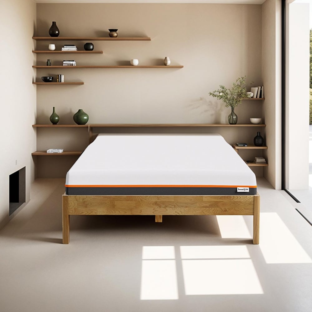 Lit 160x200 en chêne massif + matelas double confort - Maisons du Monde