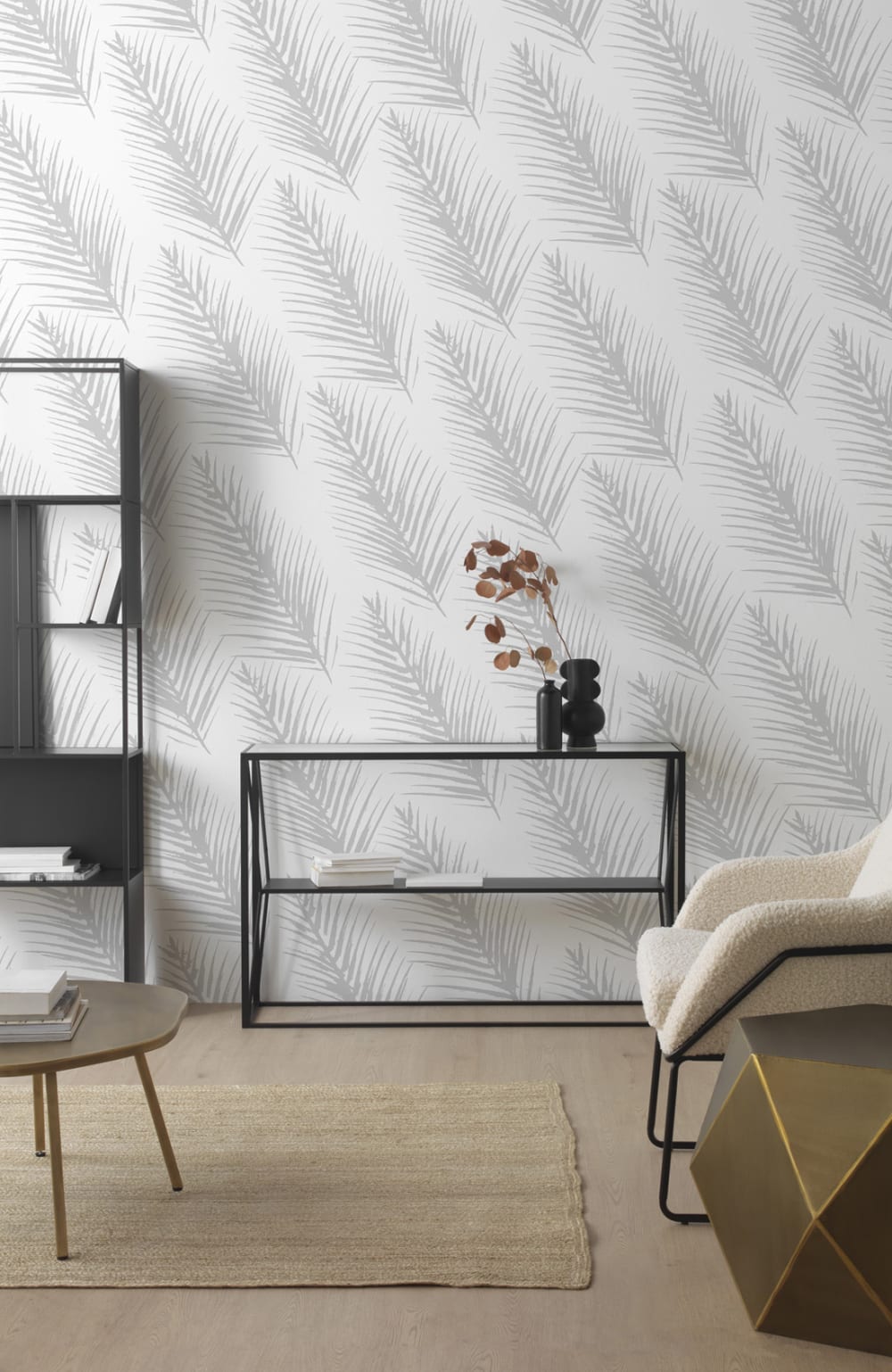Console en métal noir avec plateau en verre - Maisons du Monde