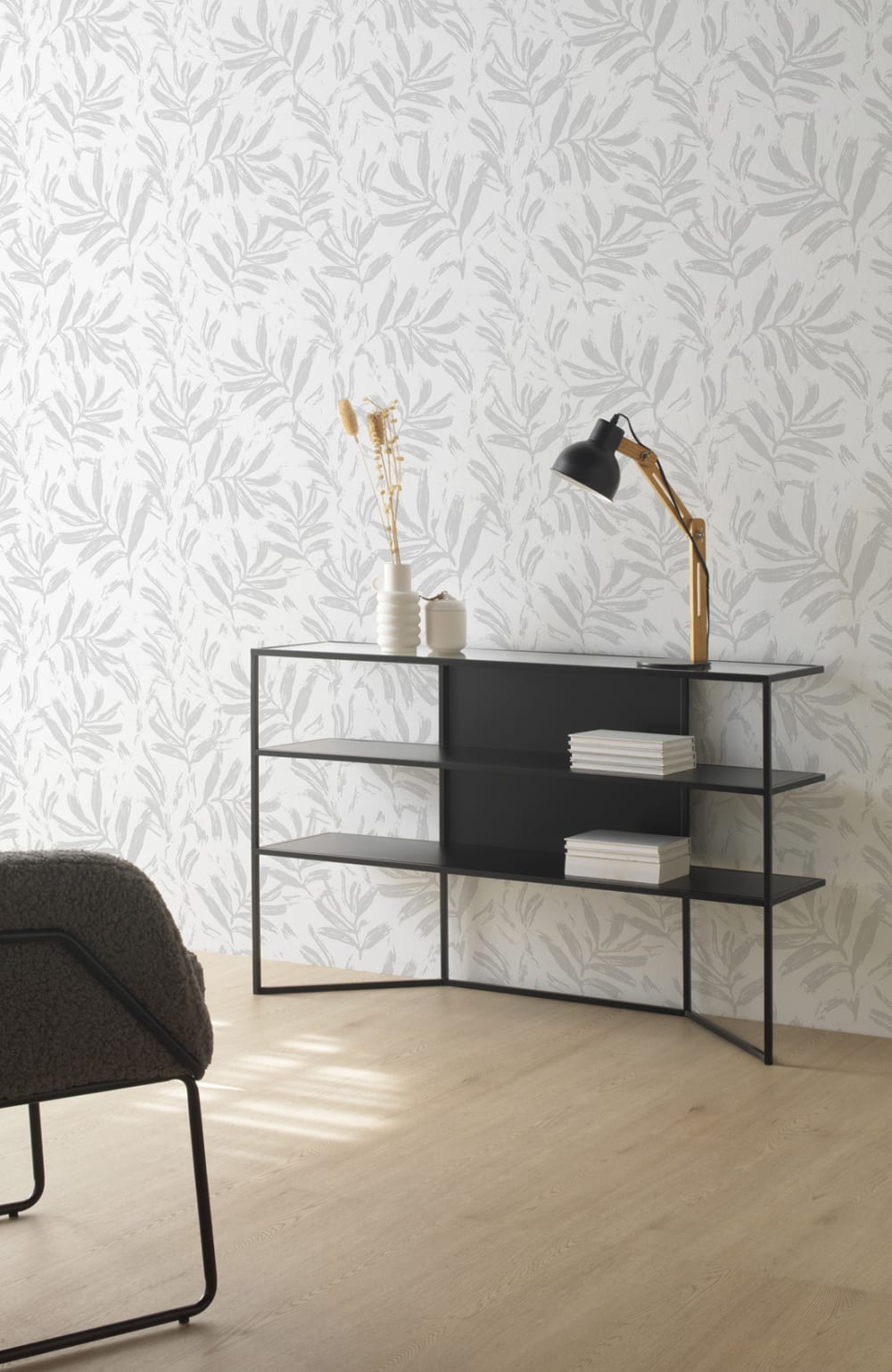 Console en métal noir avec plateau en verre - Maisons du Monde