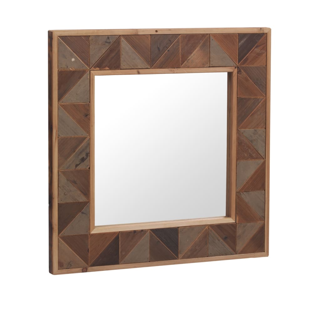 Miroir carré en bois recyclé