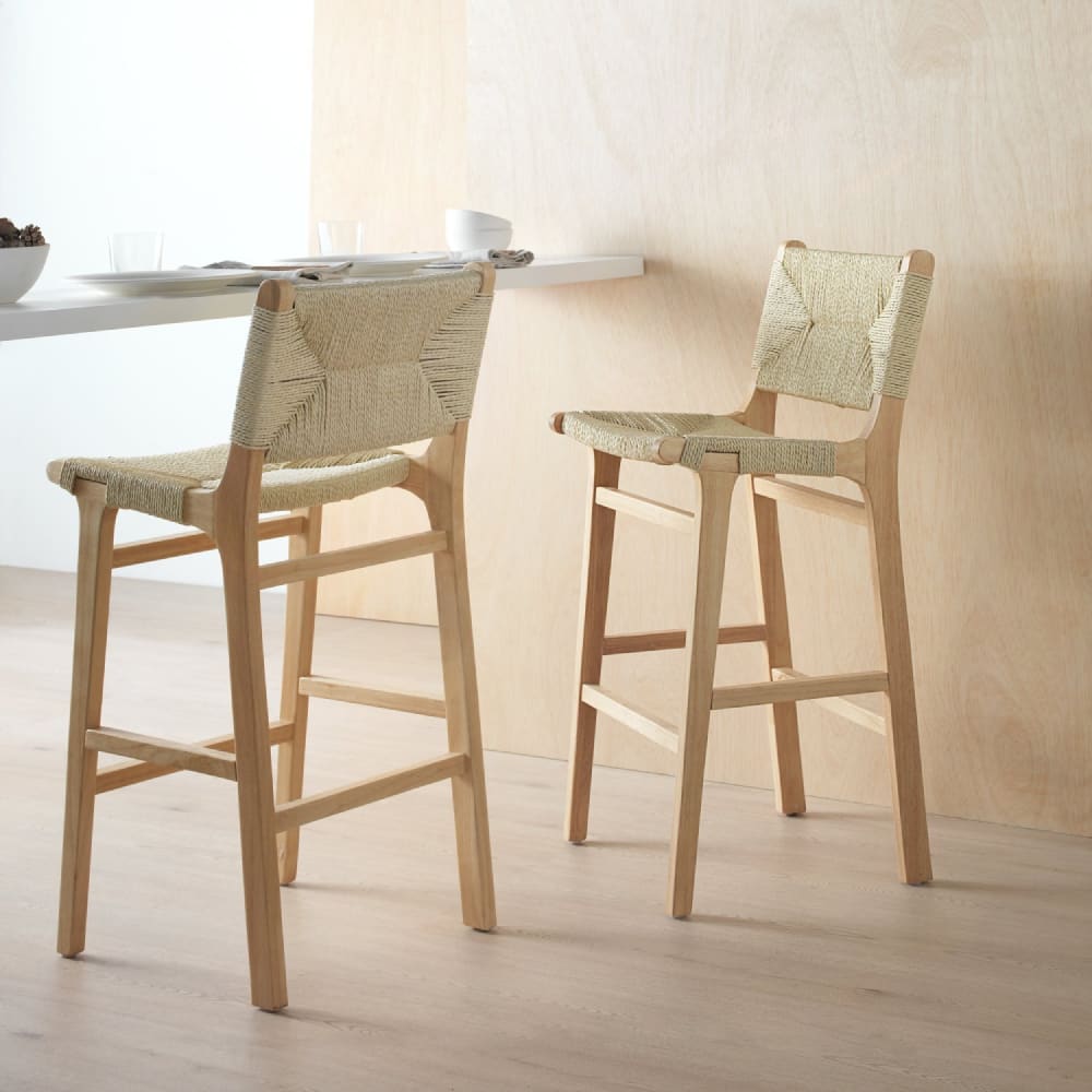 Set aus 2 Holzhockern aus Gummibaumholz - Maisons Du Monde
