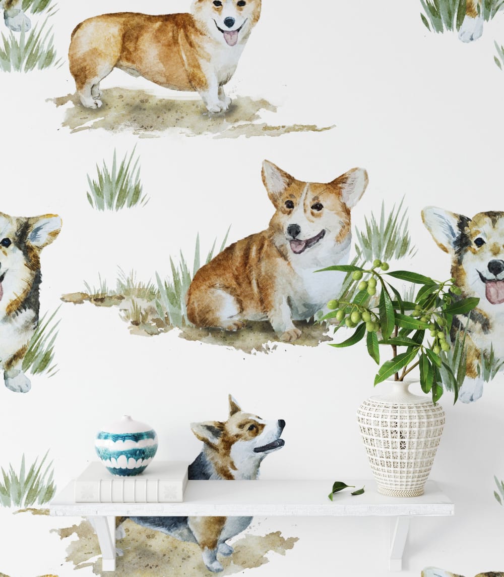 Papier Peint Corgi, papier - feuilles