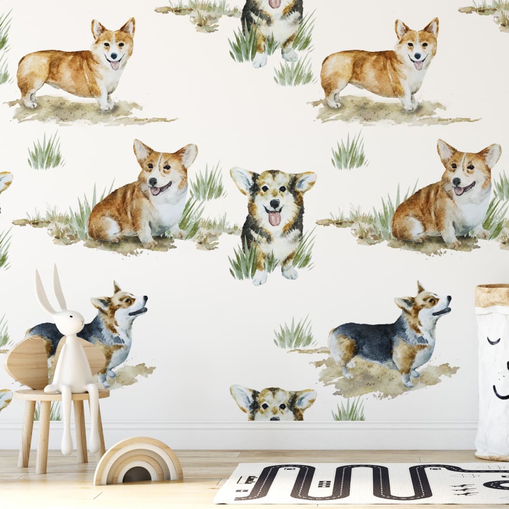 Papier Peint Corgi, papier véritable, 200x280cm, 8 feuilles — vue 3