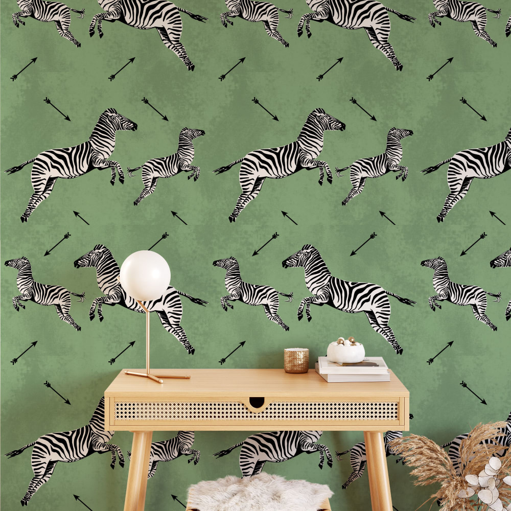 Papier Peint Zèbre, papier véritable, 200x280cm, 8 feuilles — vue 3