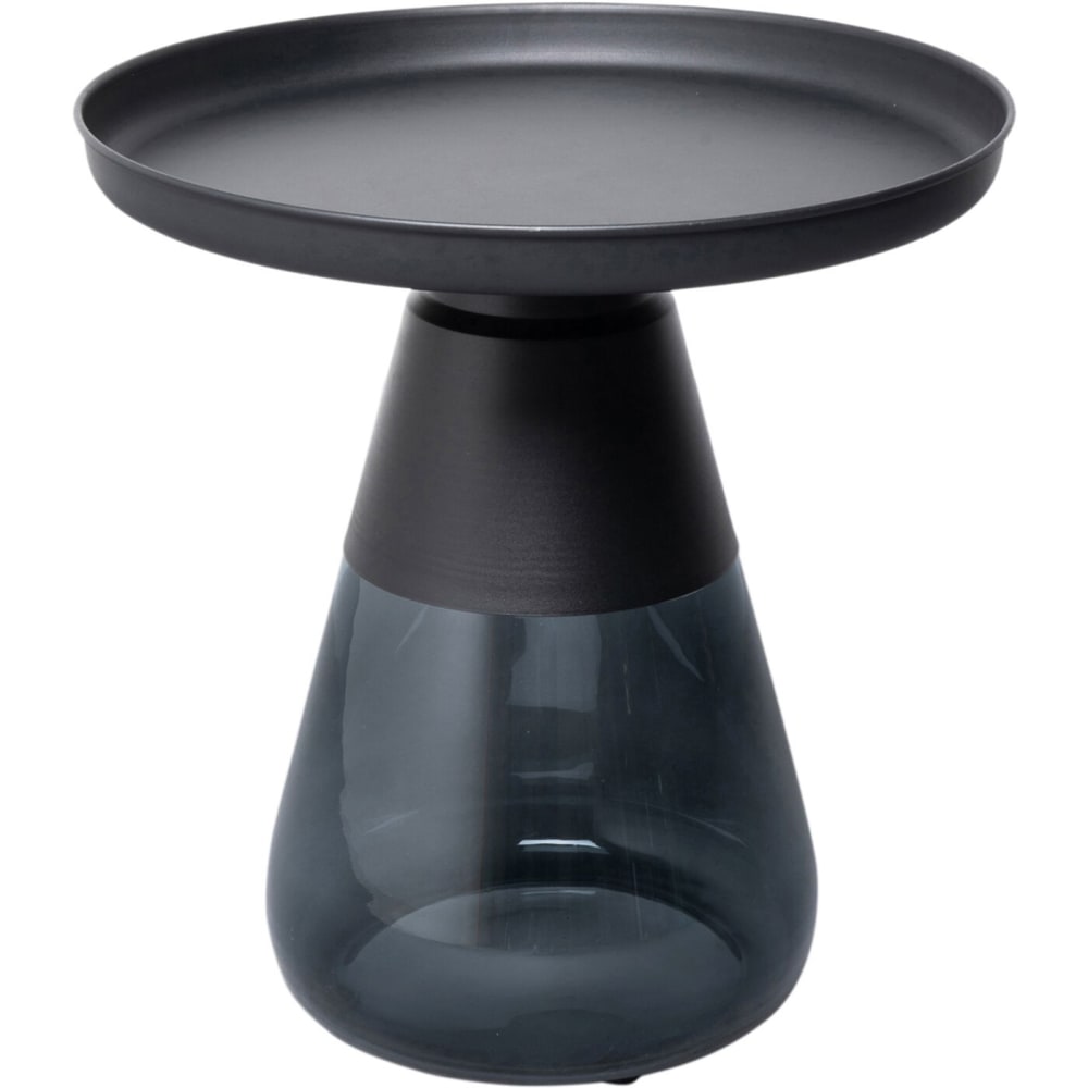 Table d'appoint ronde en verre et acier noir d50 Table d'appoint ronde en verre et acier noir d50
