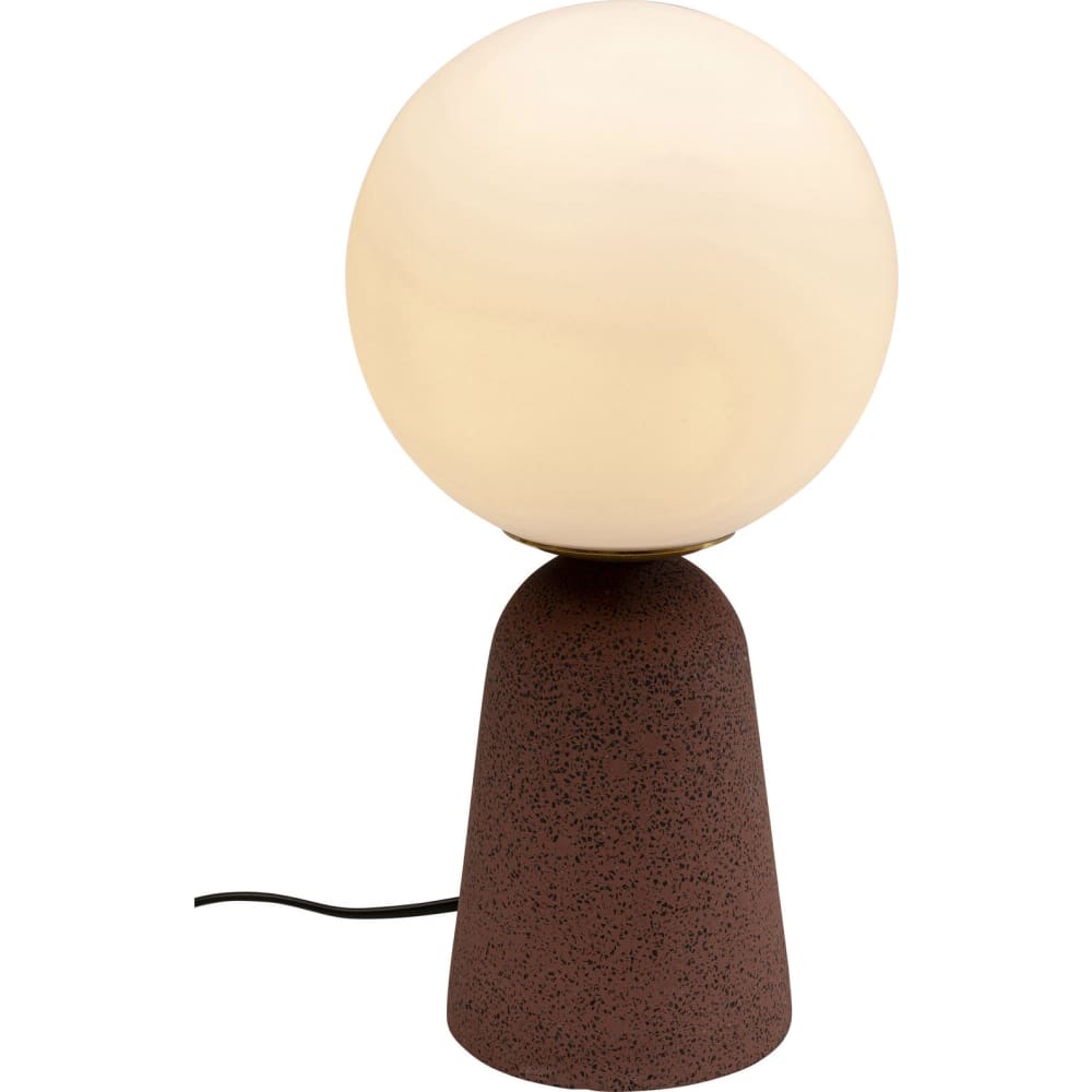 Kare Design Tischleuchte mit Kugelschirm aus Glas und Beton, rot, H33cm style modern - Glas