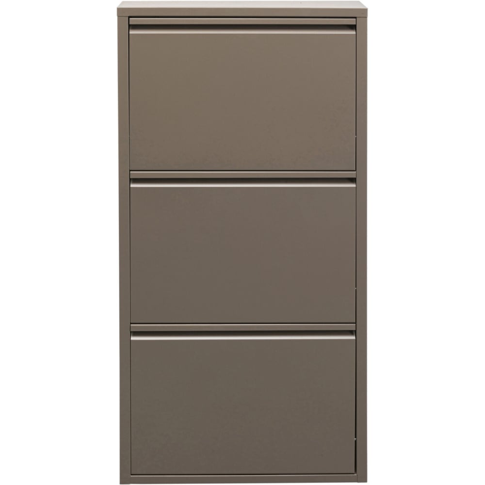 Kare Design Schuhkipper mit 3 Fächern aus Stahl in Taupe style modern Braun Stahl