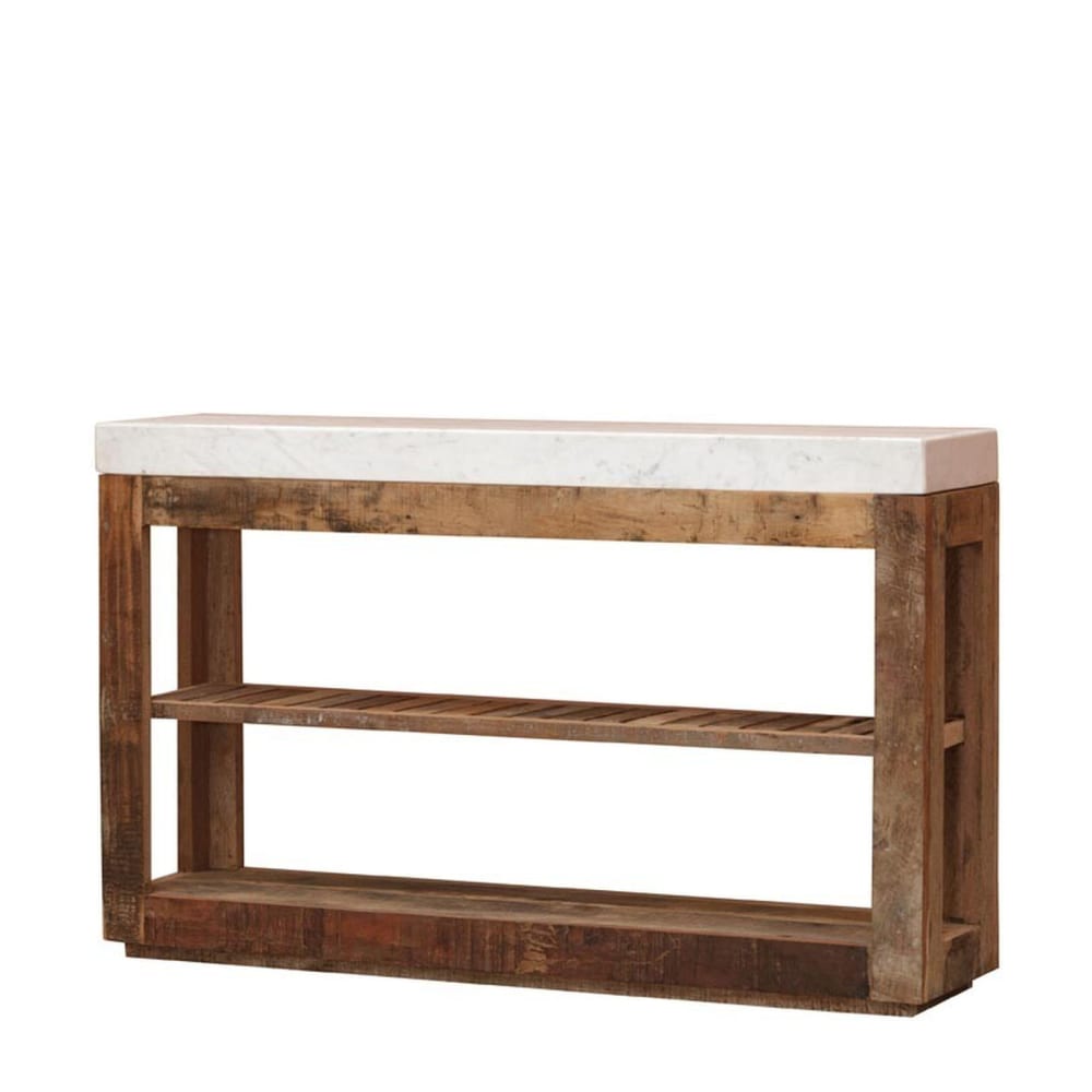 Chehoma Console en bois foncé Marron Bois - 132x82x31cm