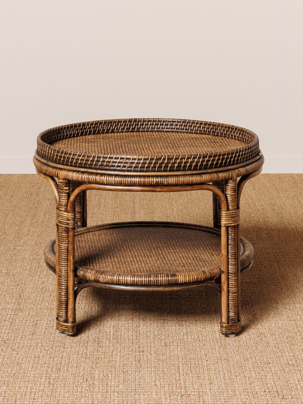Table basse ronde en rotin marron - Maisons du Monde
