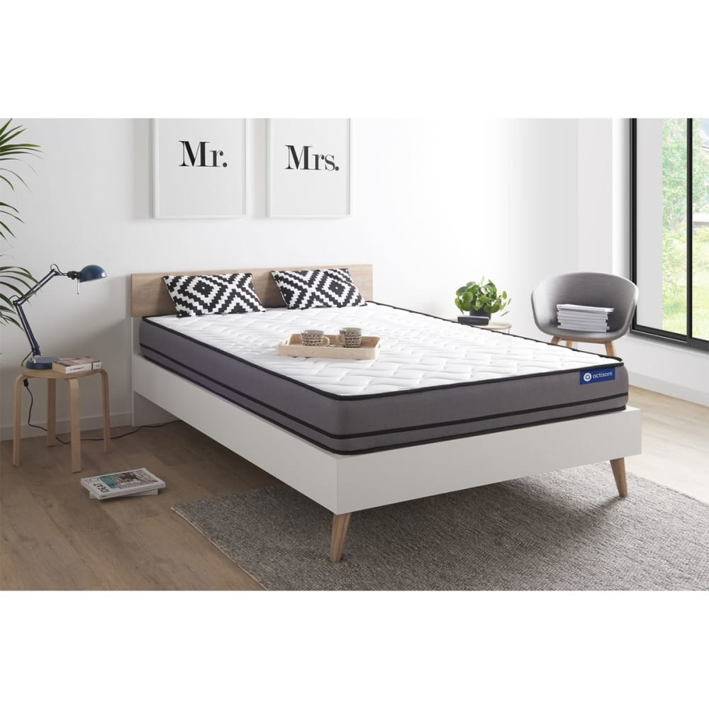 Actisom Matratze aus Latex und Memory-Schaum 160 x 200 cm, weiß style classic chic - Stoff