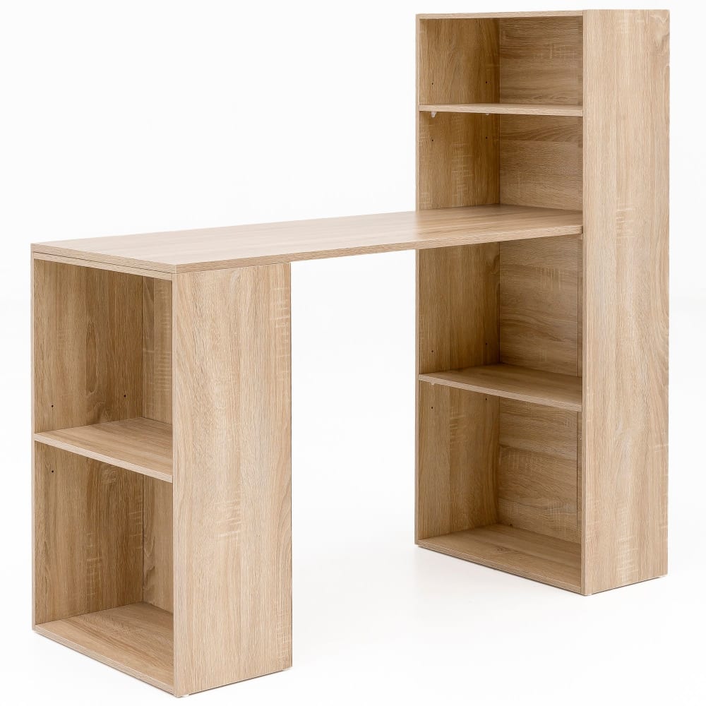 FineBuy Schreibtisch aus Spanplatte, 120 cm Braun style modern Grau Spanplatte