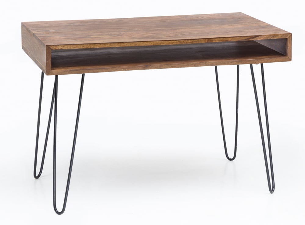 Bureau 110 cm en bois de sheesham massif, marron Bureau 110 cm en bois de sheesham massif, marron
