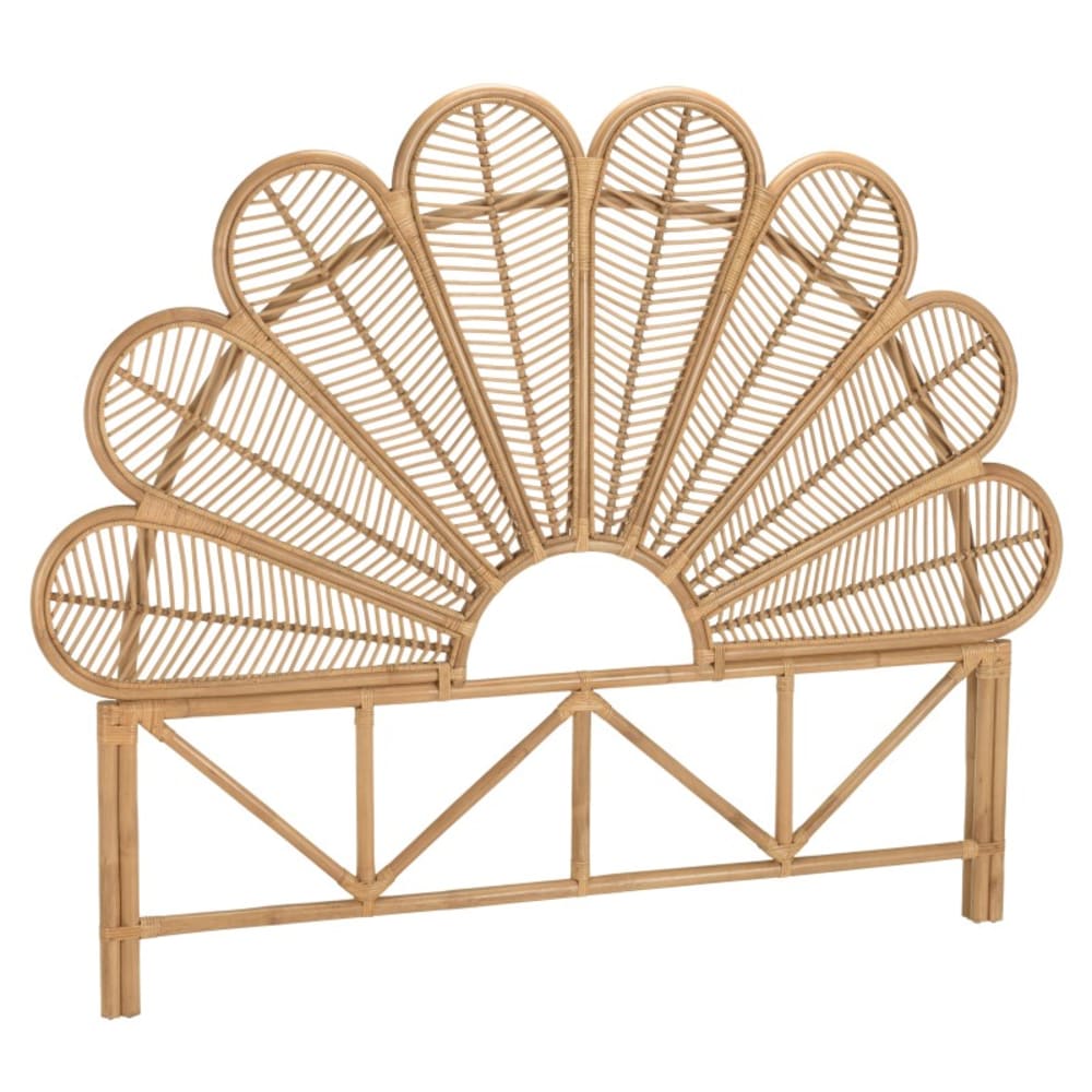 Tête de lit demi-lune 140/160cm ''fleur'' rotin