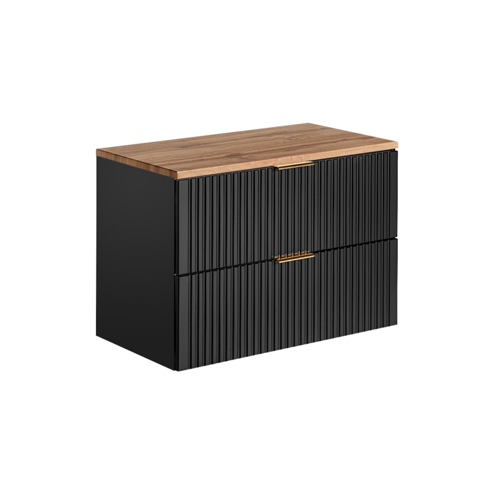 Meuble sous-vasque plan de toilette stratifiés noir