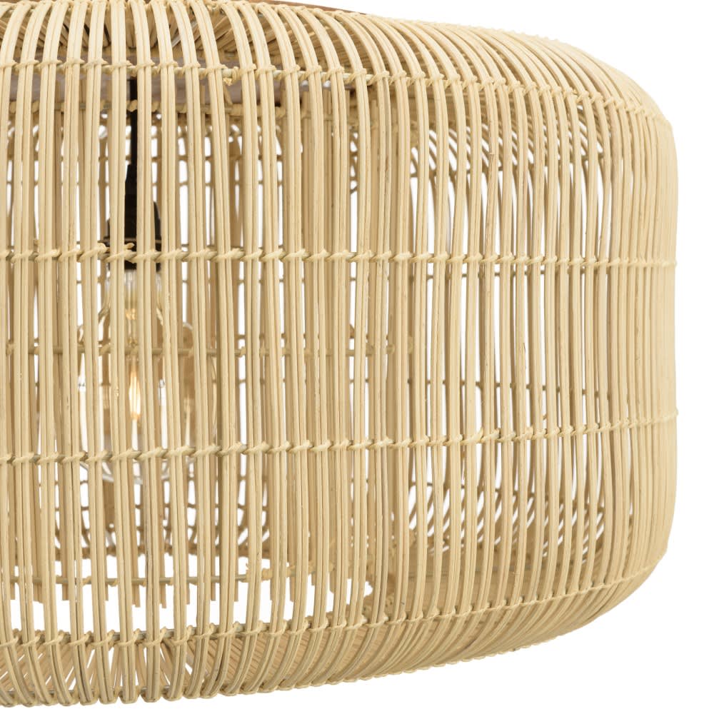 Suspension ''seau'' 76x76cm en rotin couleur naturelle et teck — vue 4