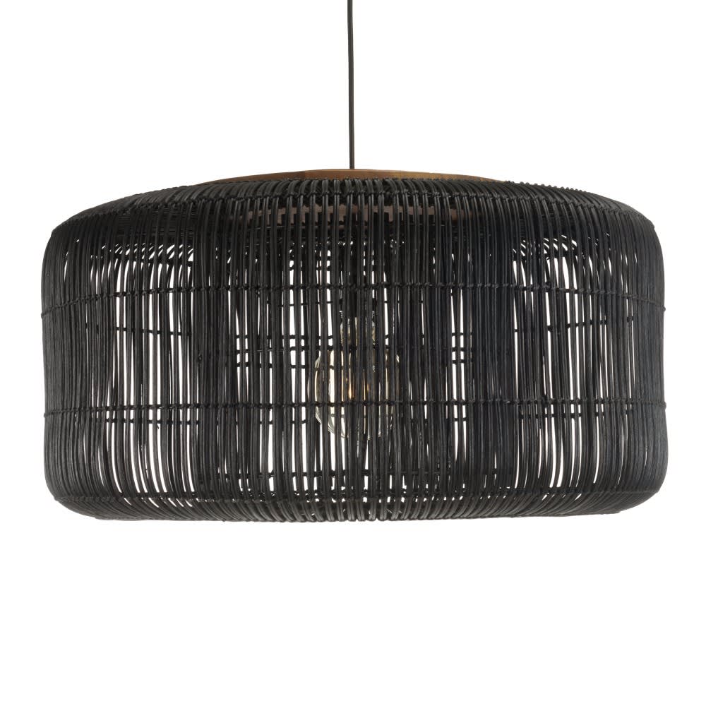 MACABANE Hängeleuchte "Eimer" 76x76cm Rattan schwarz style exotic - Rattan
