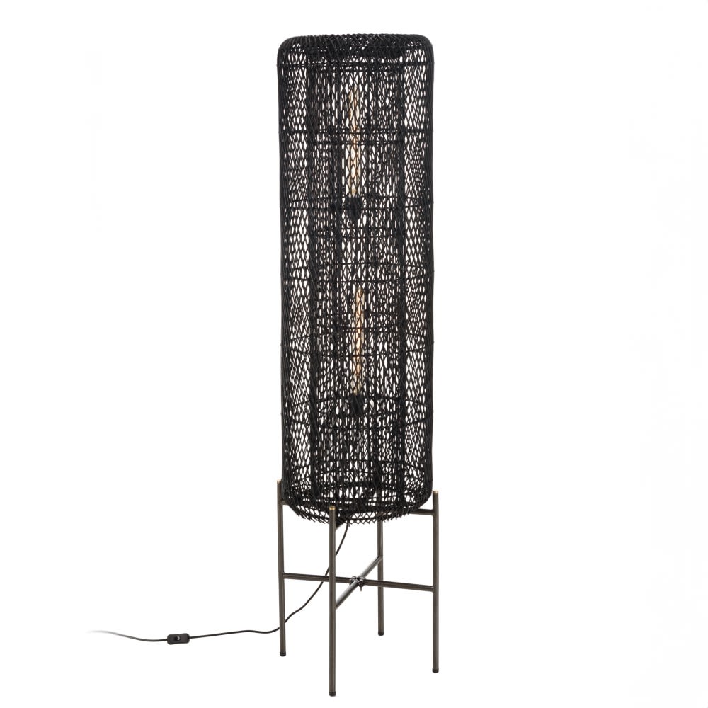 MACABANE Stehlampe Rattan schwarz style exotic - Rattan