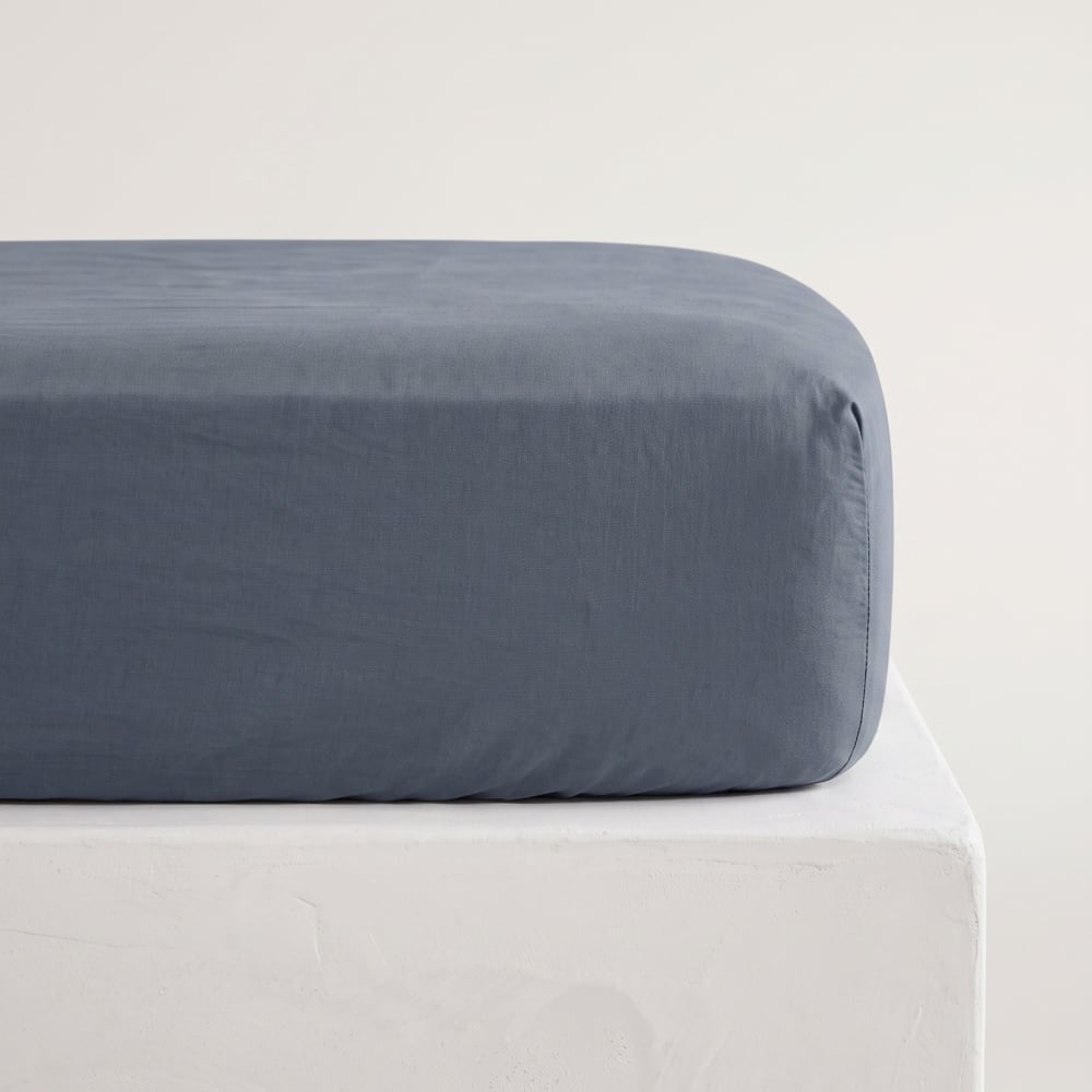 Gamusi Spannbettlaken aus 100% Baumwolle, Blau 160x200x30cm style modern Blau Baumwolle