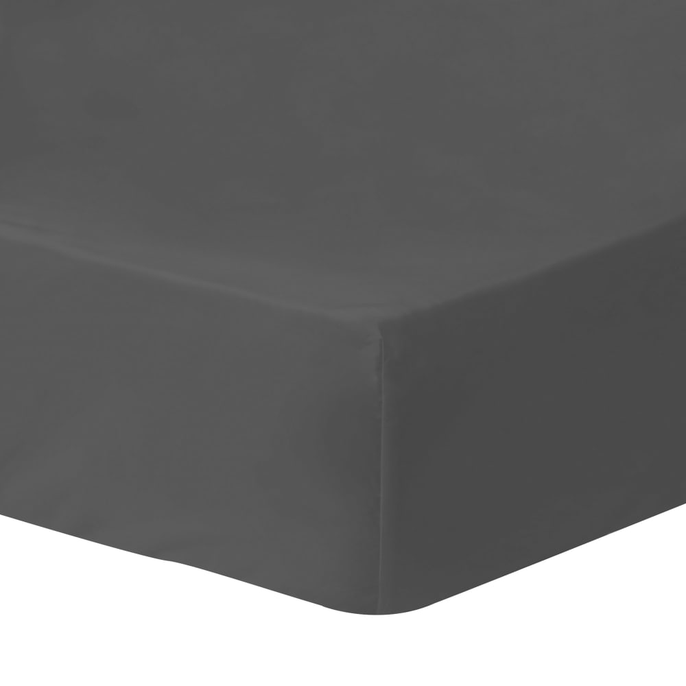 Matt & Rose Drap-housse uni en coton anthracite style classique chic Gris Certifié Oeko-Tex