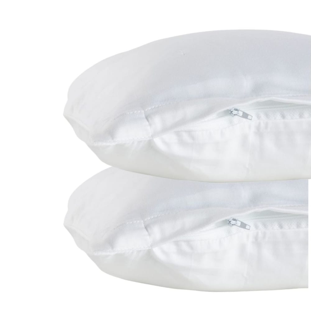 Lot de 2 taies d'oreillers unies coton  40x80 cm Blanc