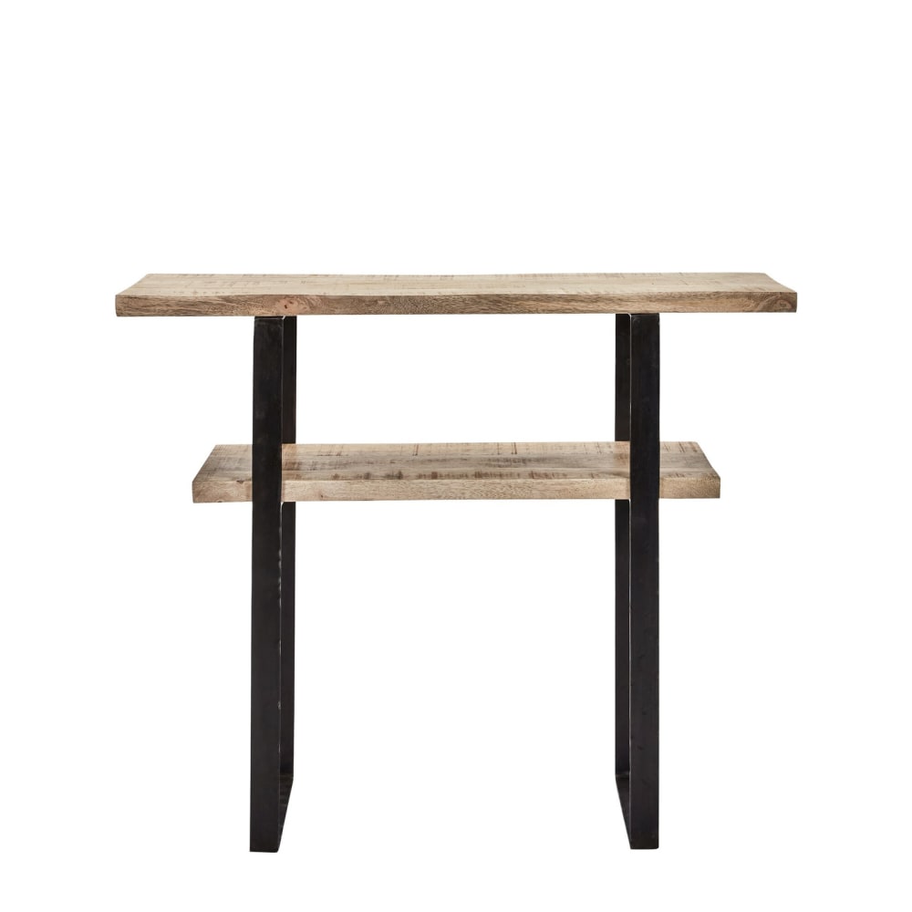 Console en bois clair et noir