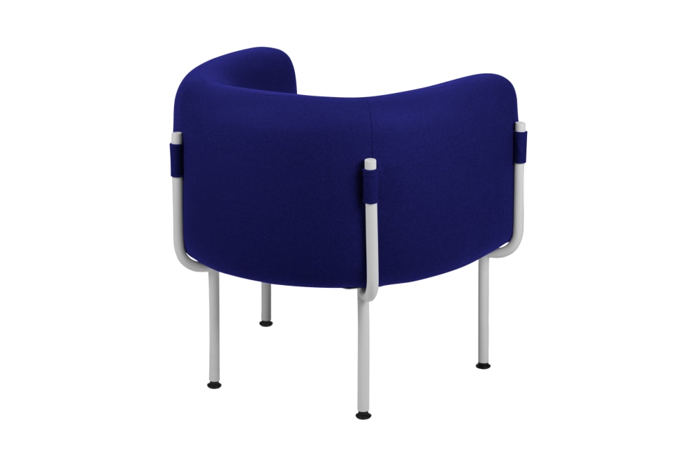 Fauteuil arrondi en laine, myrtille